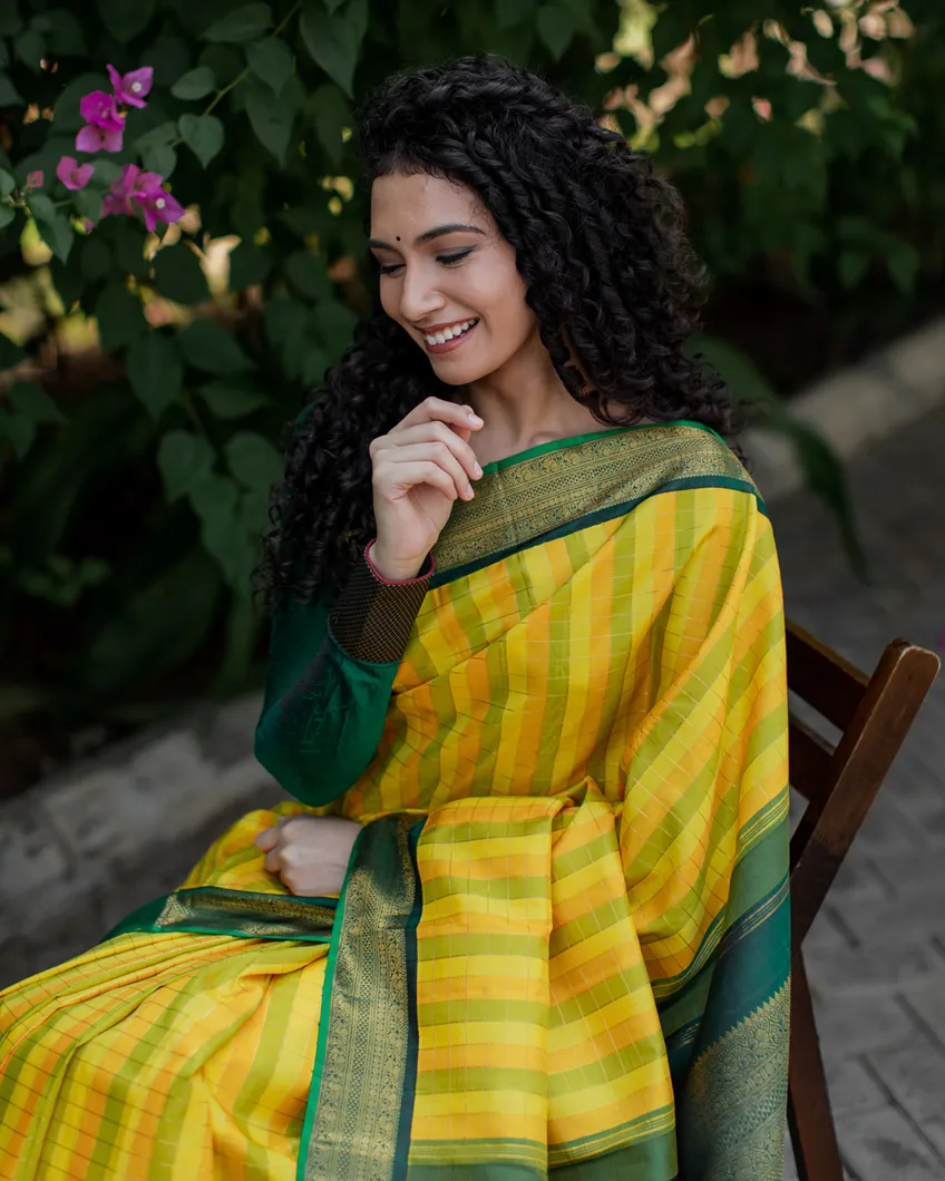 Yellow Kanjivaram Silk Saree T43716311
