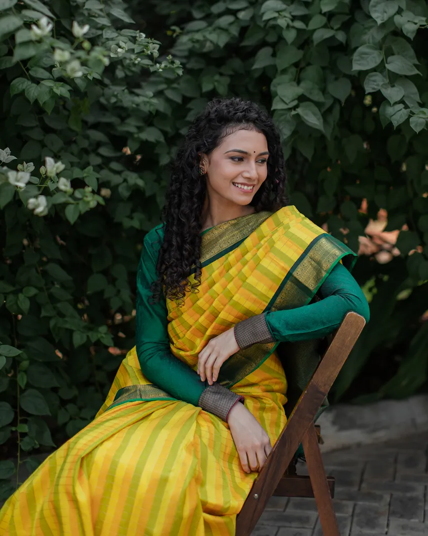 Yellow Kanjivaram Silk Saree T43716312