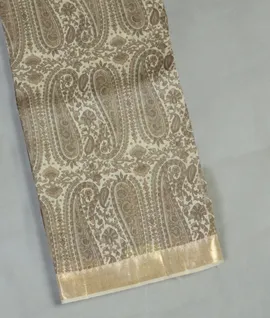 Beige Tussar Printed Saree T4635681