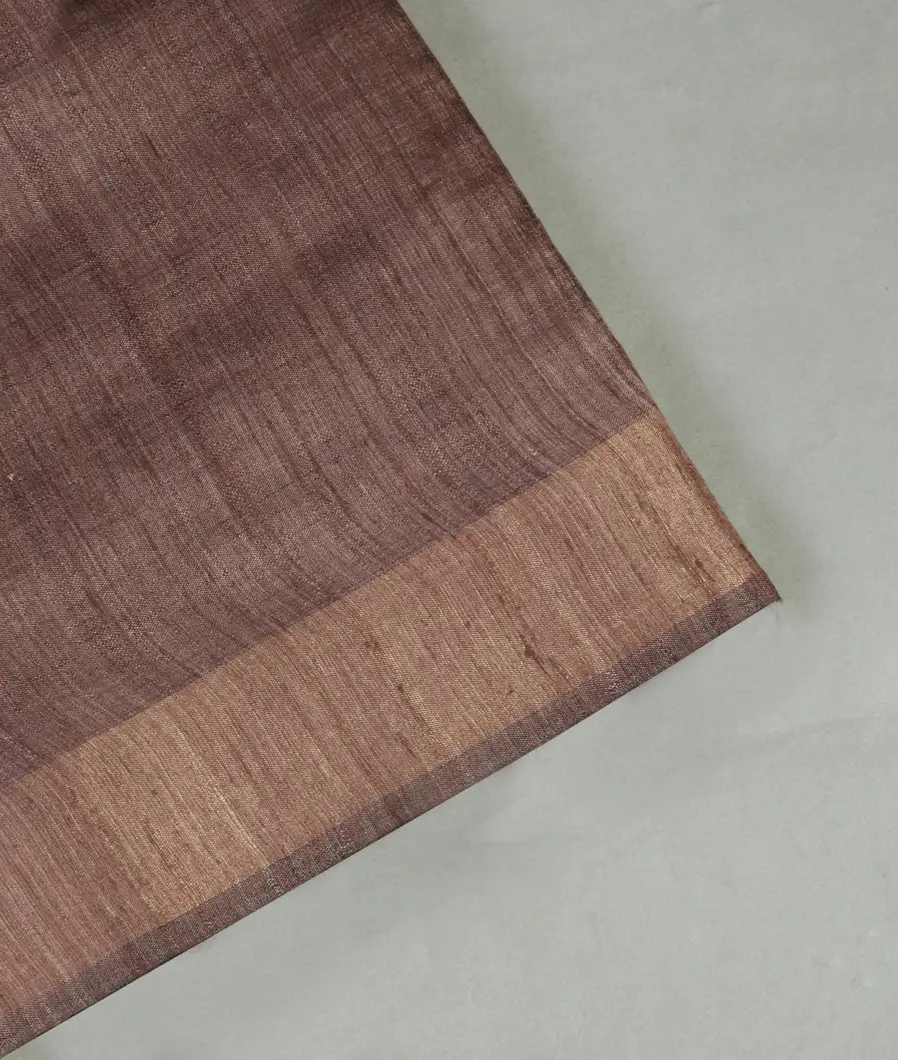 Light Brown Tussar Printed Saree T455013-image