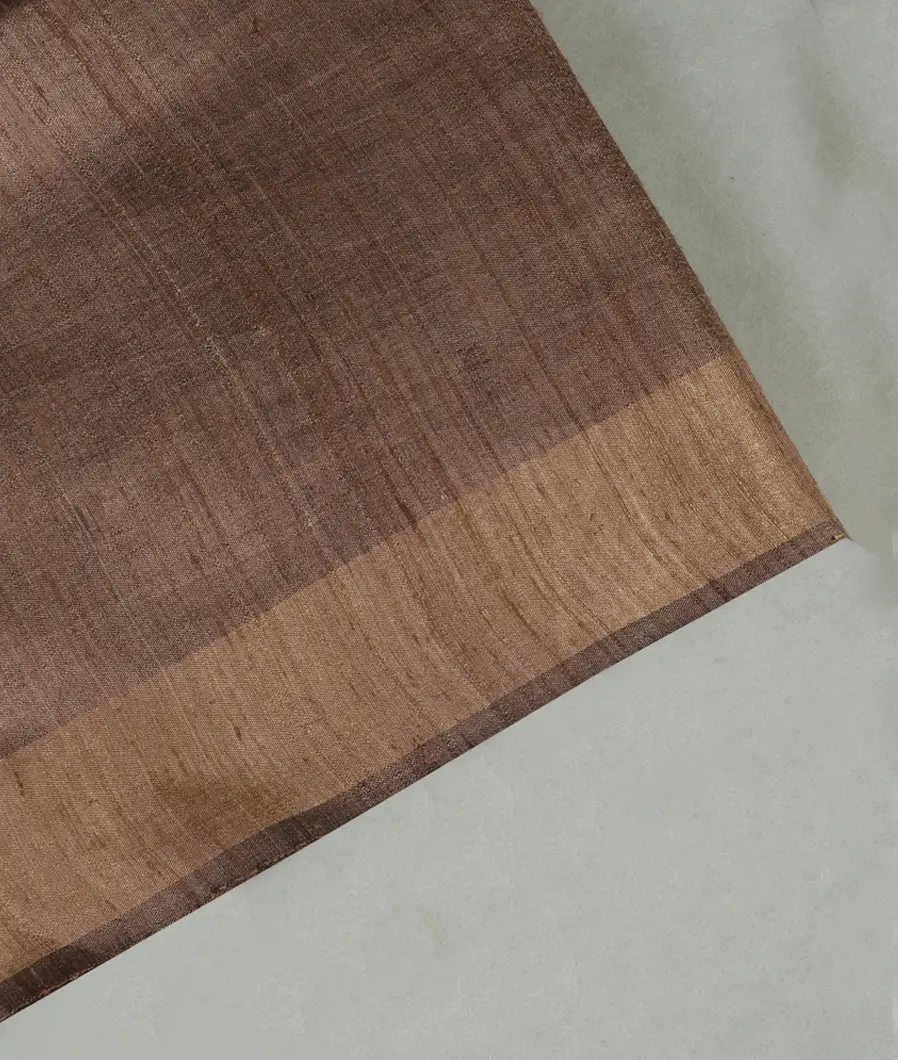 Light Brown Tussar Printed Saree T443501-image