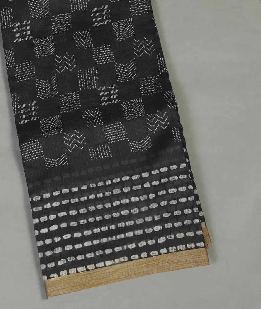 Black Kota Cotton Saree T447963-image