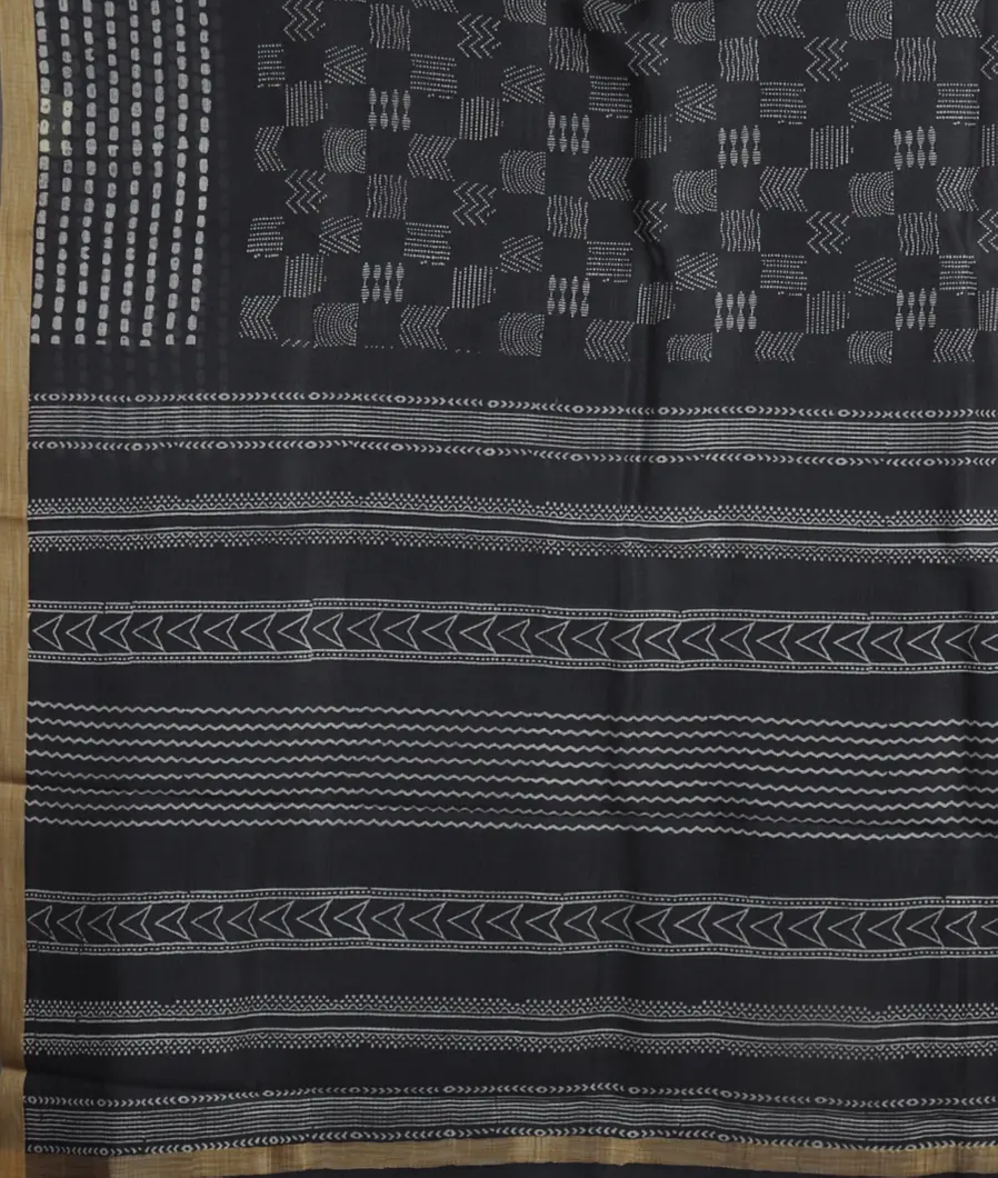 Black Kota Cotton Saree T4479634