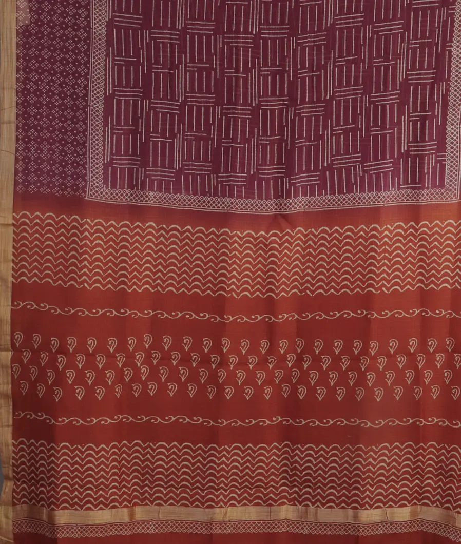 Purple  Kota Cotton Saree T4680554