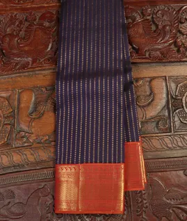 Midnight Blue Handwoven Kanjivaram Silk Saree T4652511