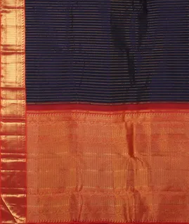 Midnight Blue Handwoven Kanjivaram Silk Saree T4652514