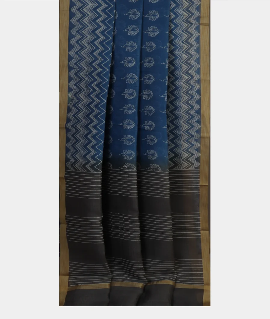 Blue  Kota Cotton Saree  T4680442
