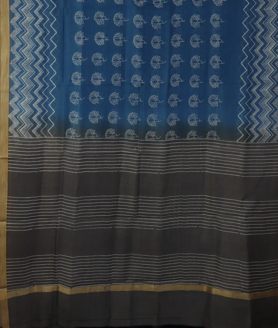 Blue  Kota Cotton Saree  T4680444