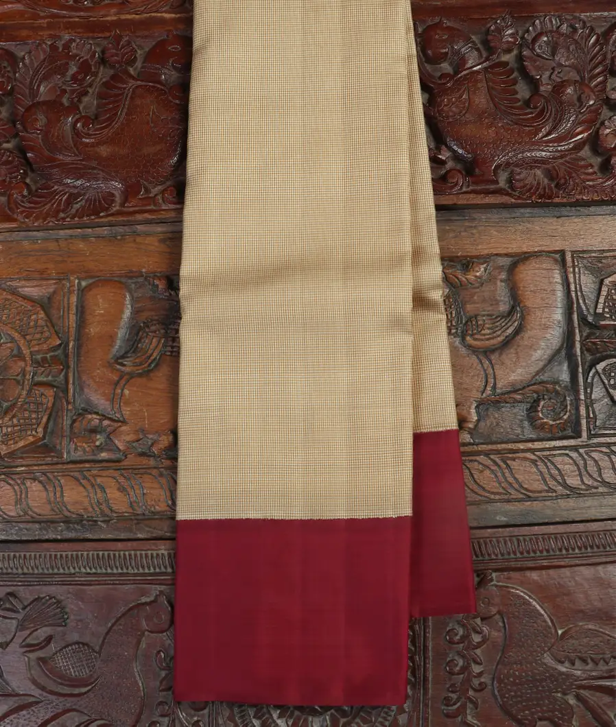 Cream And Beige Handwoven Kanjivaram Silk Saree T457884-image