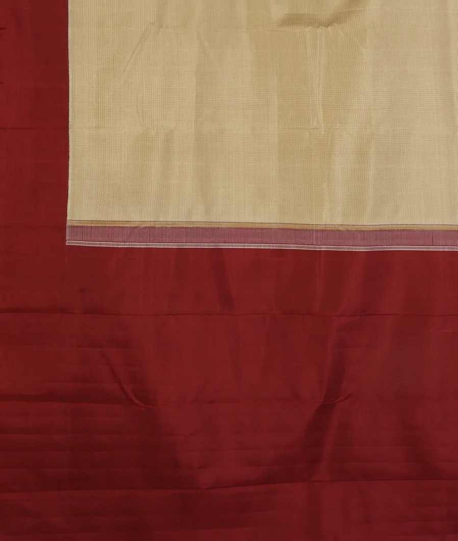 Cream And Beige Handwoven Kanjivaram Silk Saree T4578844