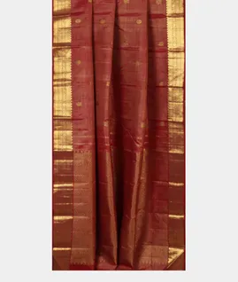 Red Handwoven Kanjivaram Silk Saree T4656932