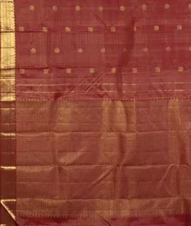 Red Handwoven Kanjivaram Silk Saree T4656934