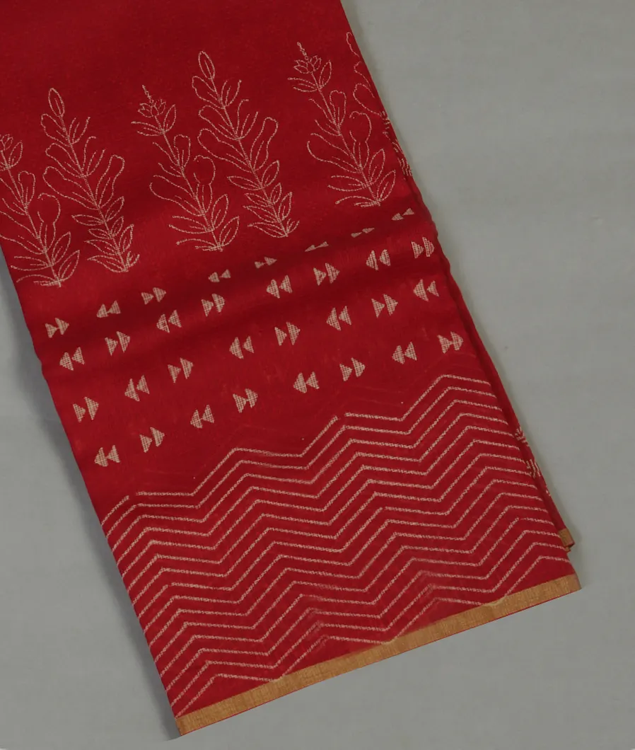 Red Kota Cotton Saree T465502-image