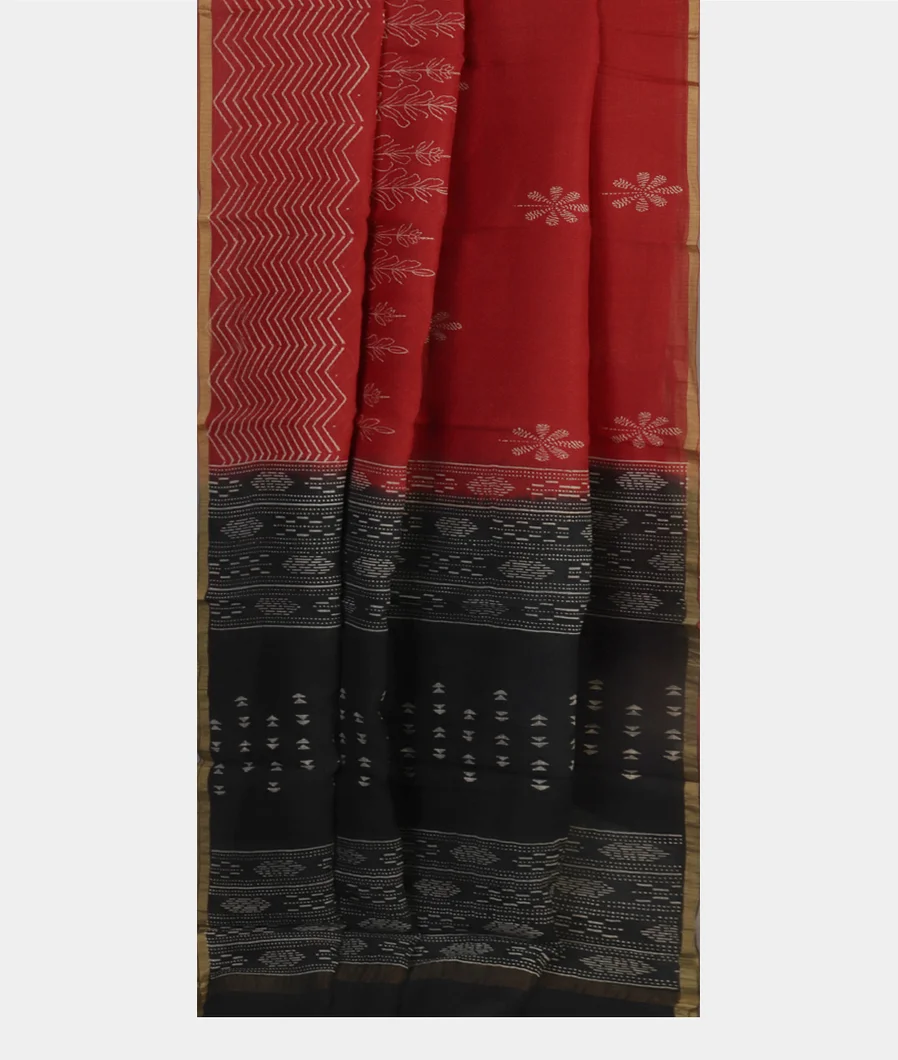 Red Kota Cotton Saree T4655022
