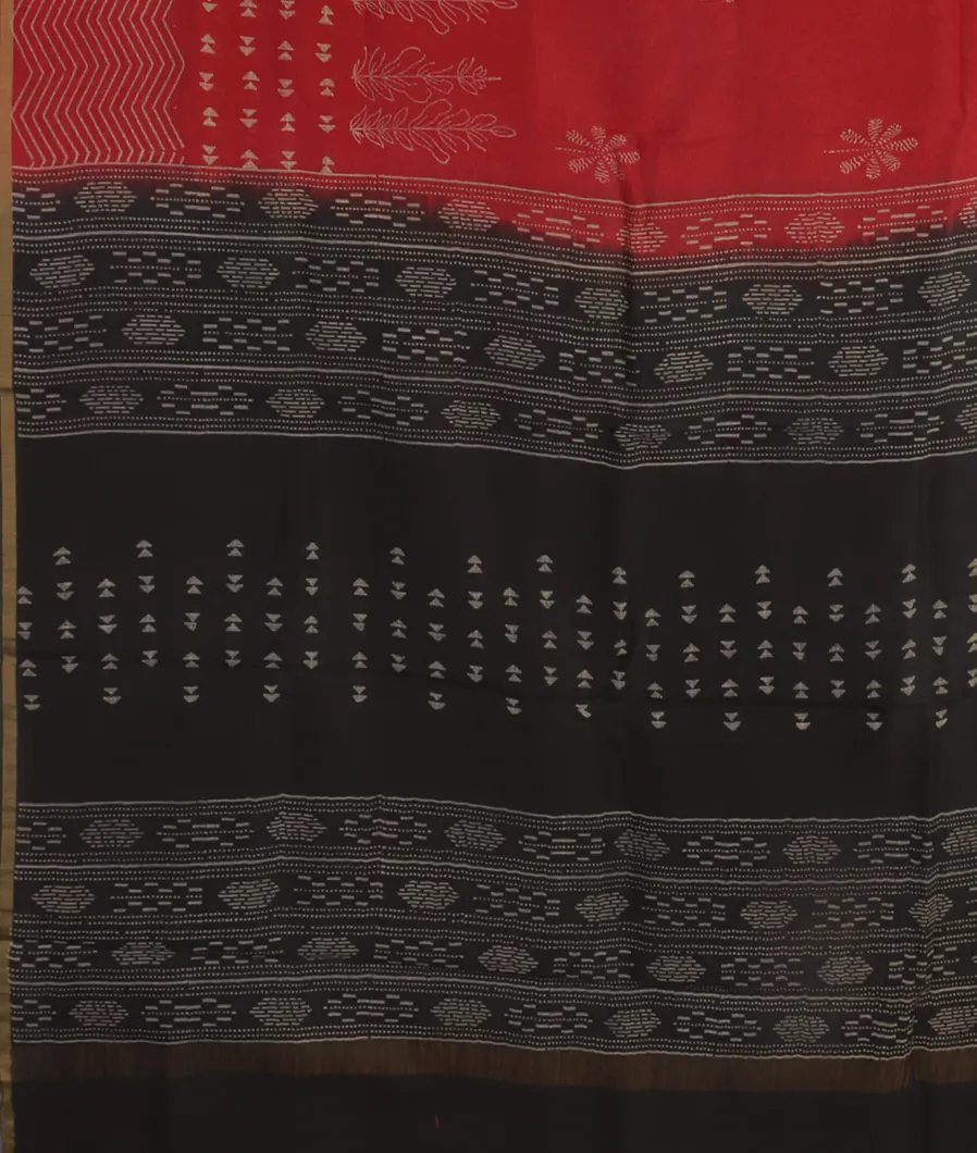 Red Kota Cotton Saree T4655024