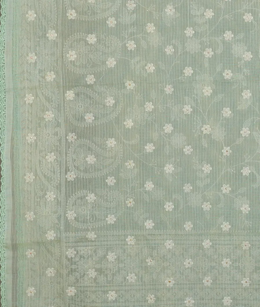 Green Silk Kota Embroidery Saree T4677183