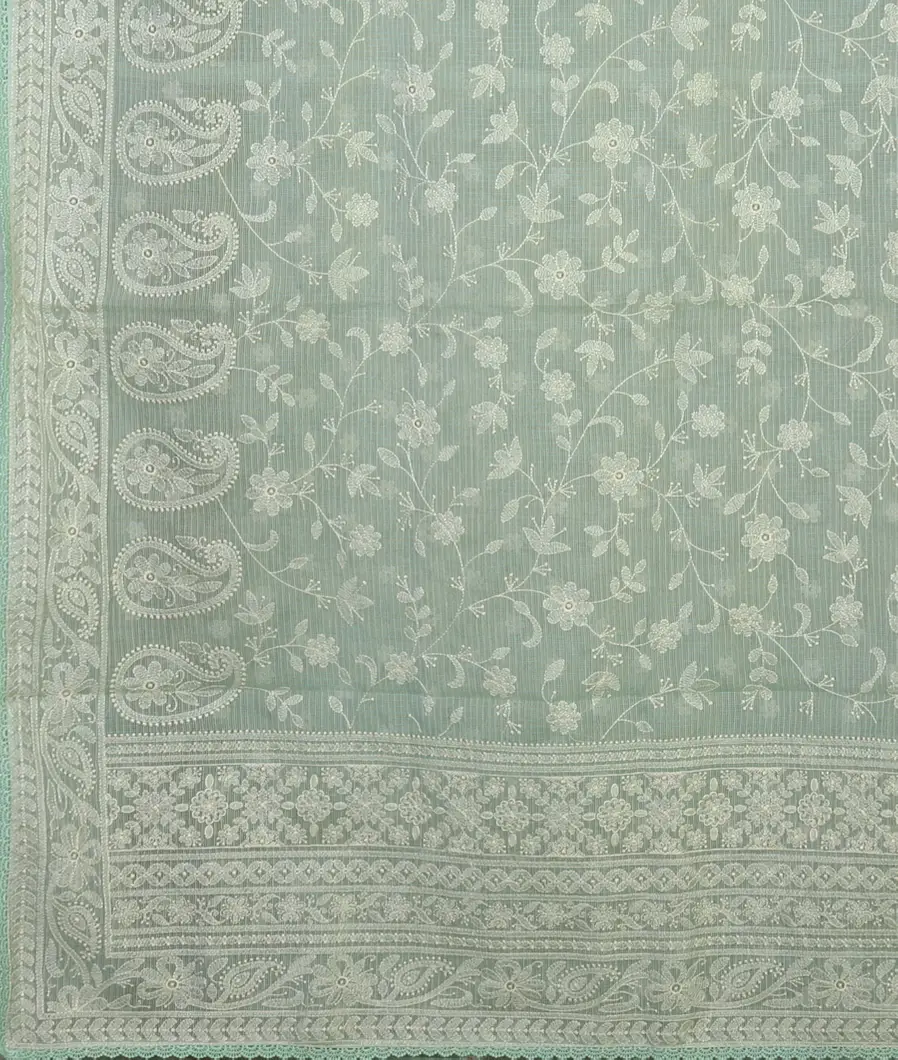 Green Silk Kota Embroidery Saree T4677184