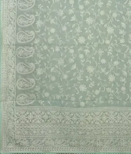 Green Silk Kota Embroidery Saree T4677184