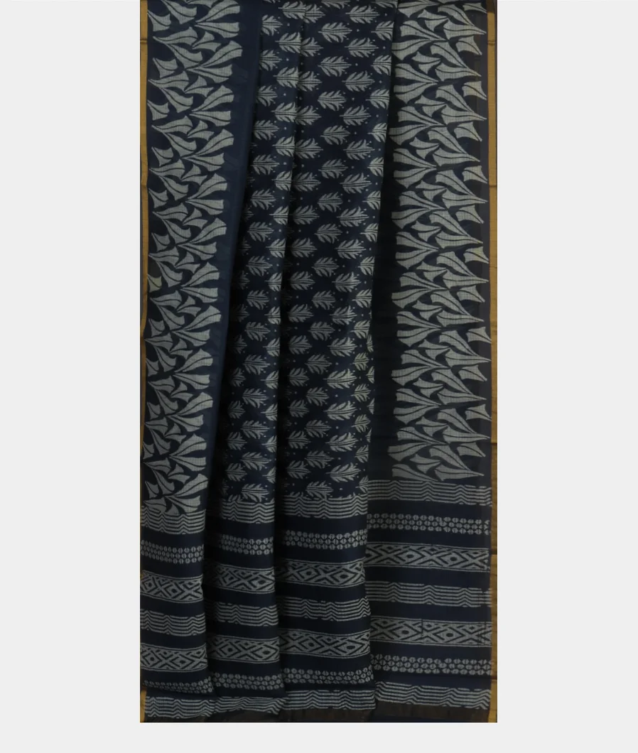 Blue Kota Cotton Saree T4655192