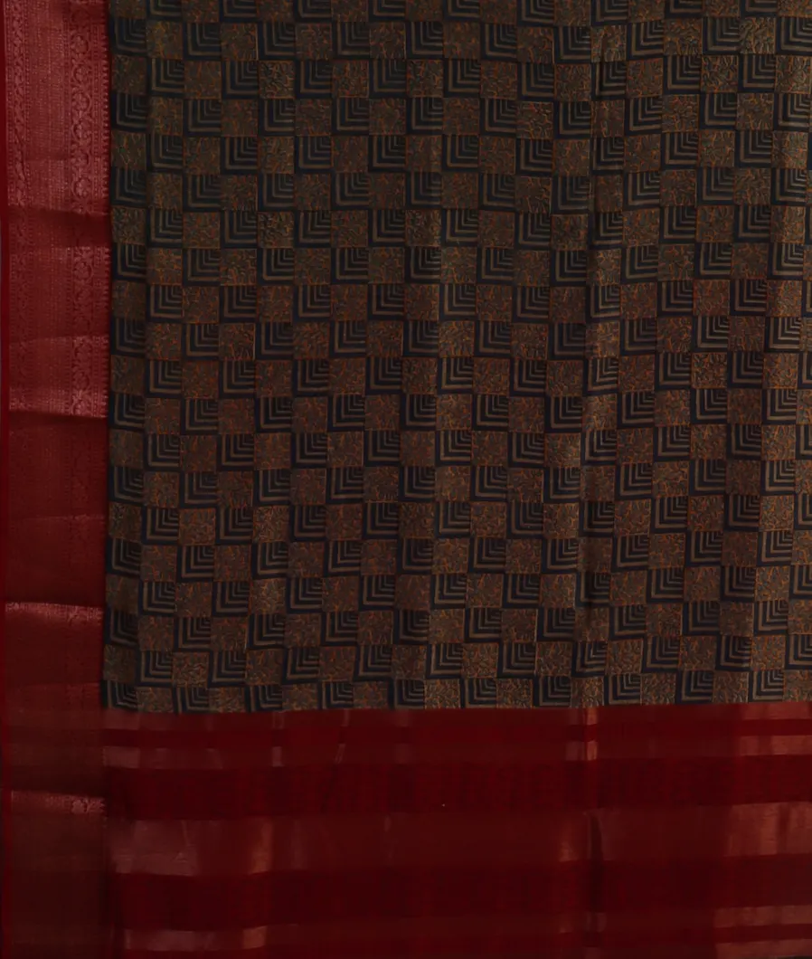 Blue Soft Printed Cotton Saree T4670714