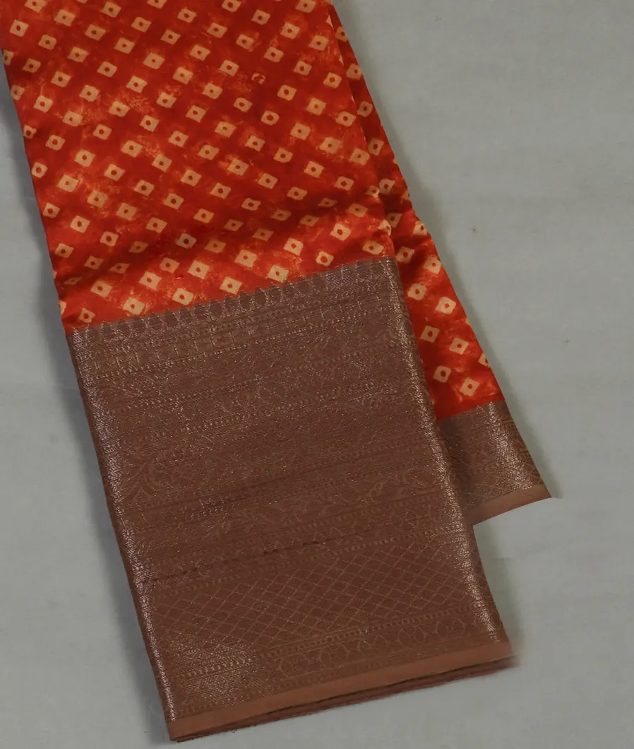 Rust Soft Printed Cotton Saree T468248-image