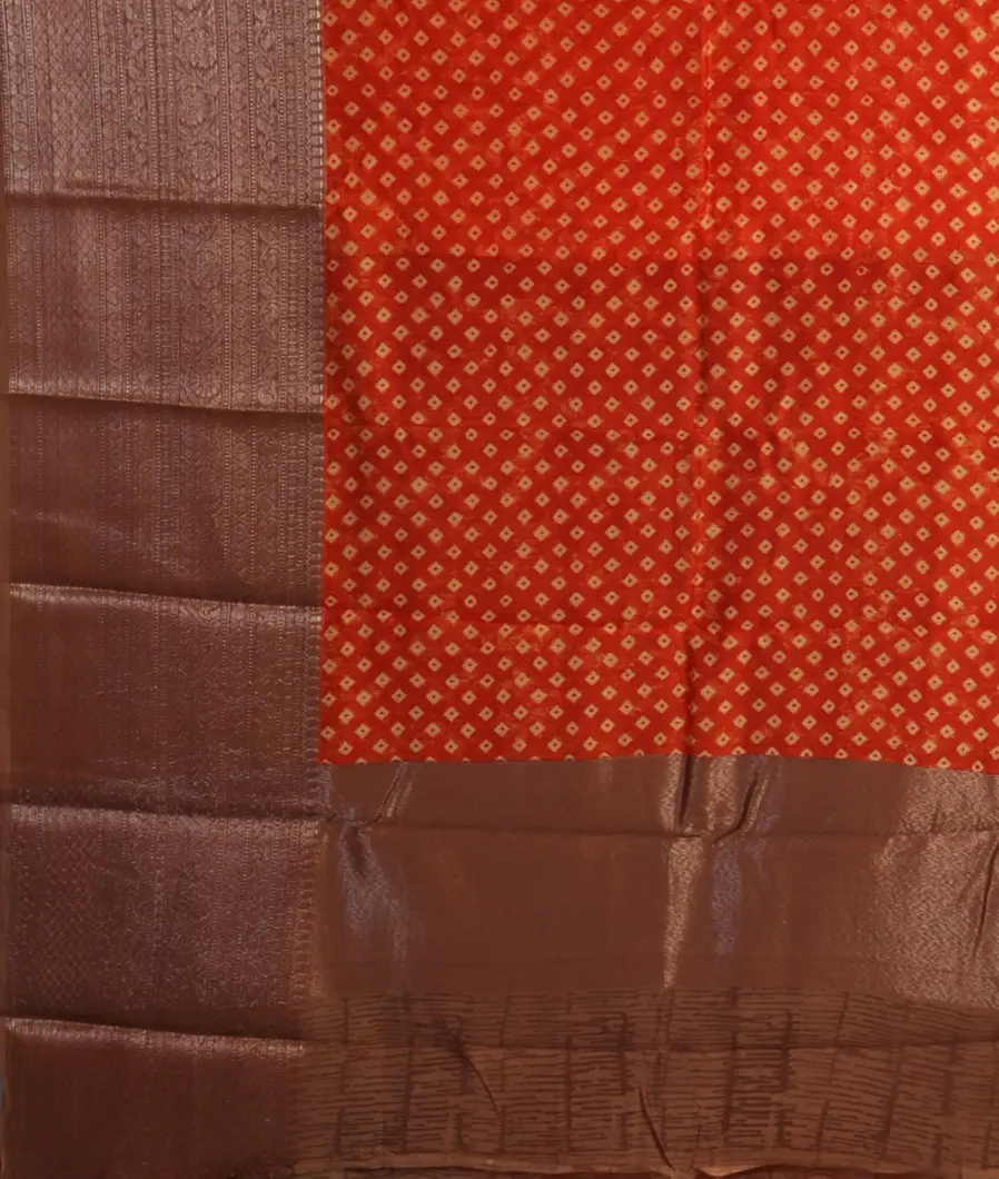 Rust Soft Printed Cotton Saree T4682484