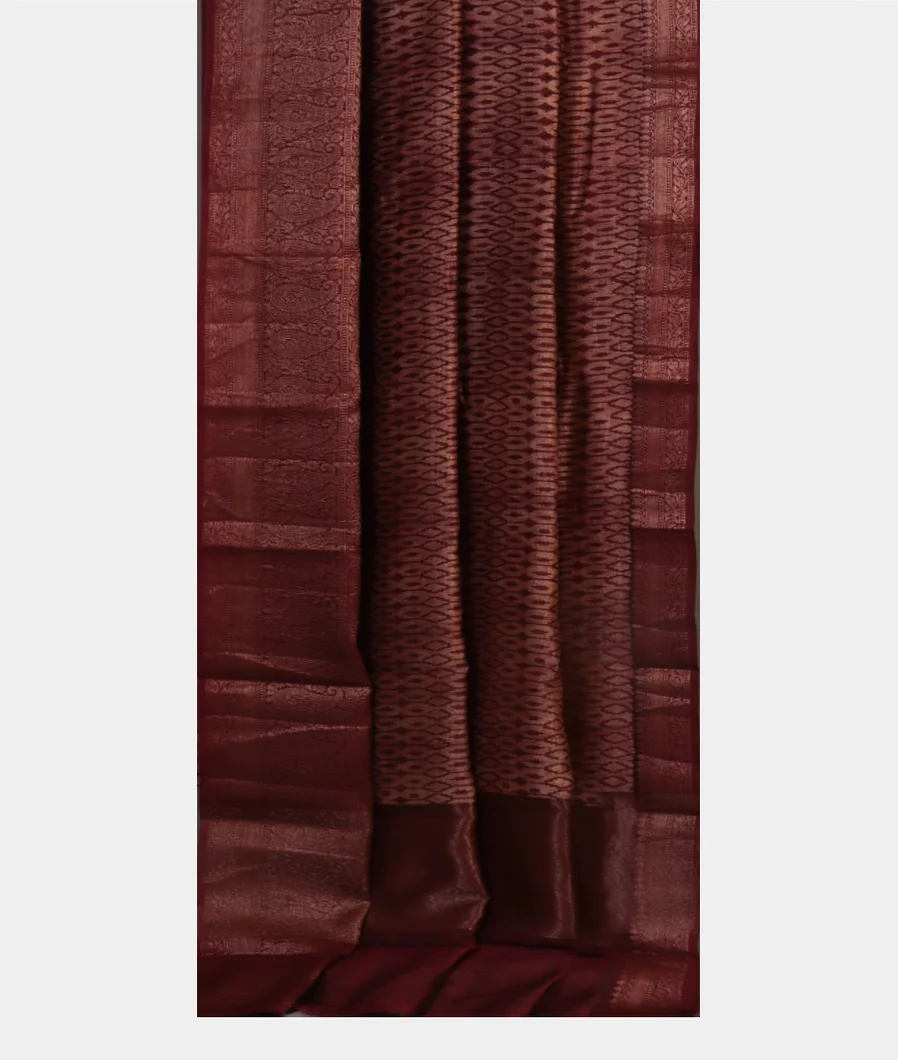 Maroon Soft Printed Cotton Saree  T4682402