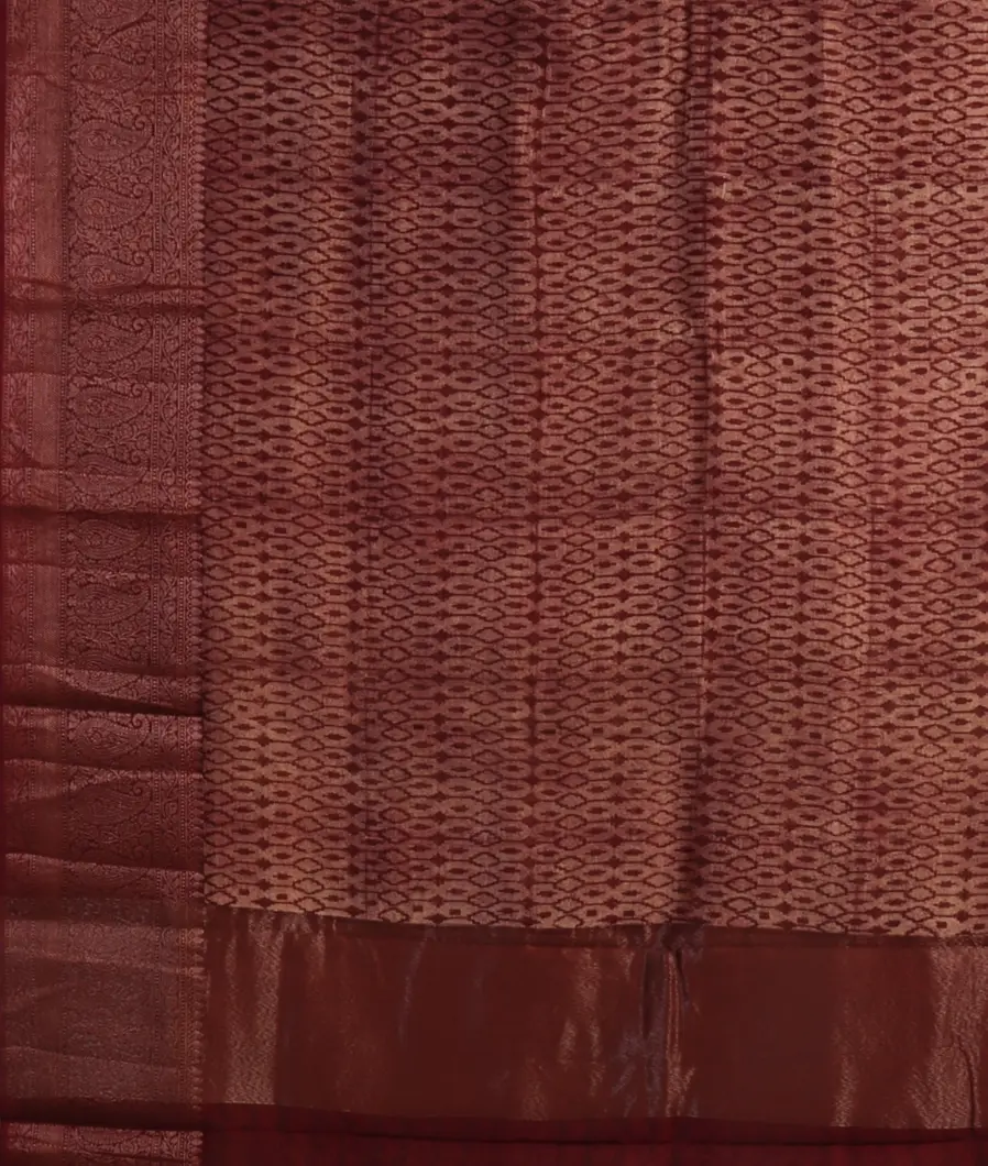 Maroon Soft Printed Cotton Saree  T4682404