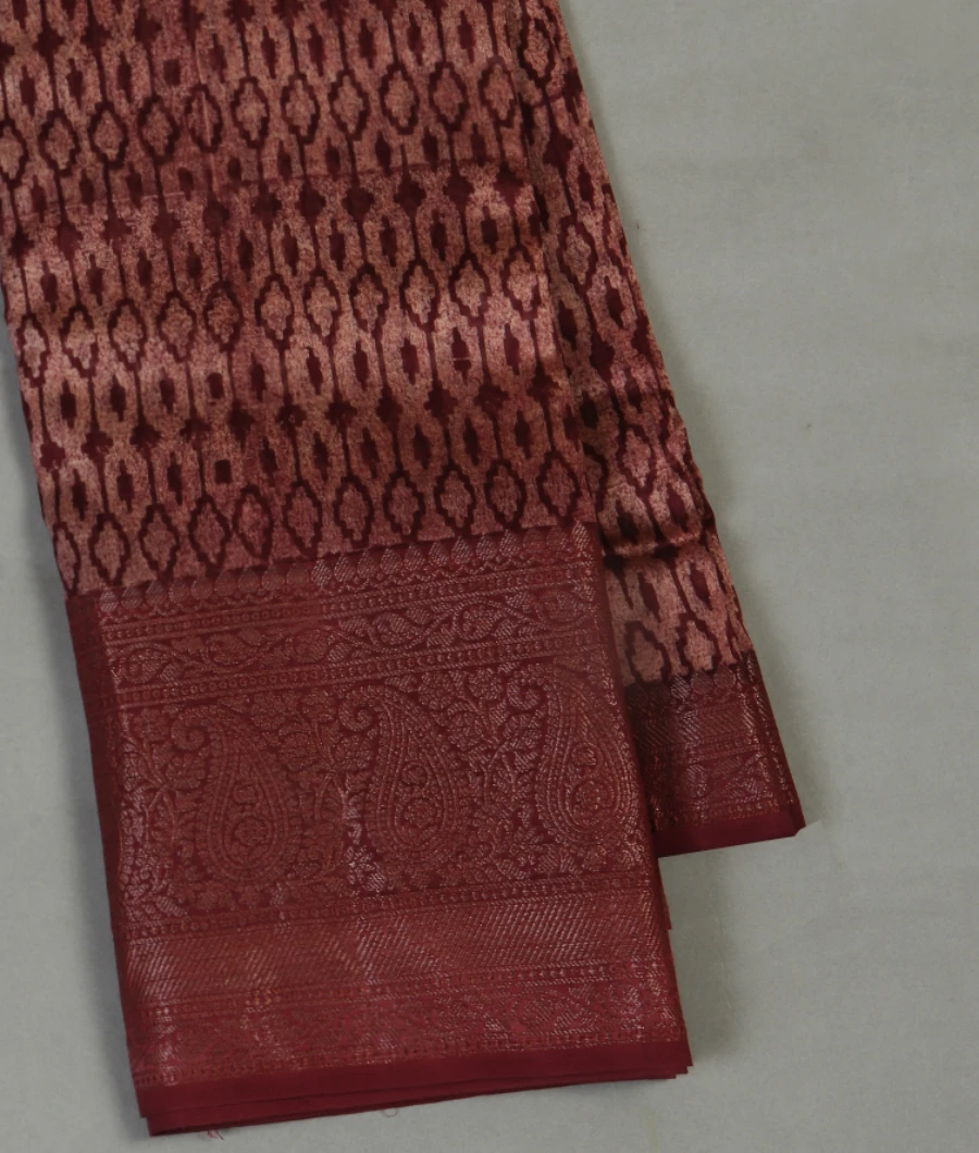 Maroon Soft Printed Cotton Saree  T468240-image
