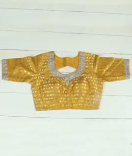 Yellow Handwoven Kanjivaram Silk Blouse T419861