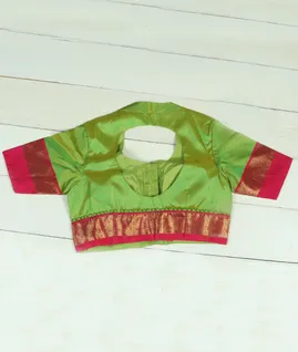 Yelllowish Green Handwoven Kanjivaram Silk Blouse LD47552