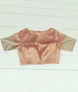 Peach Handwoven Kanjivaram Silk Blouse NC33611