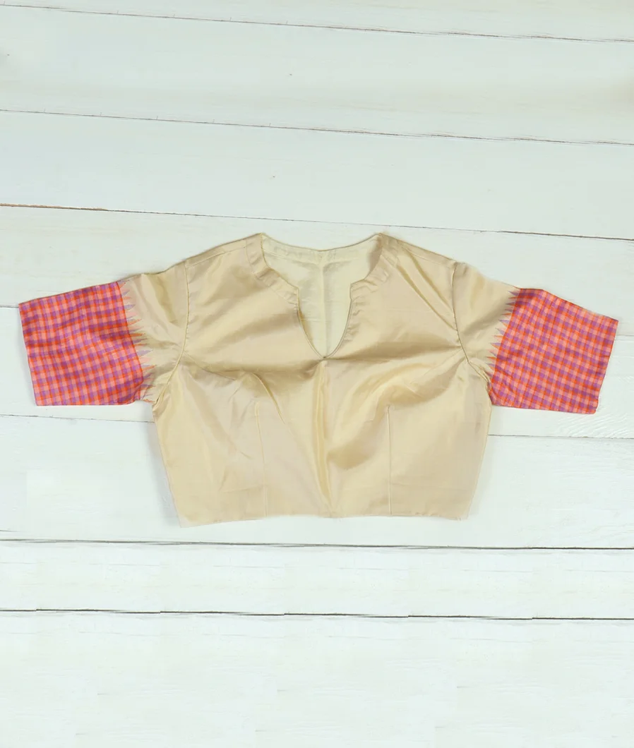 Cream Handwoven Kanjivaram Silk Blouse NC3372-image