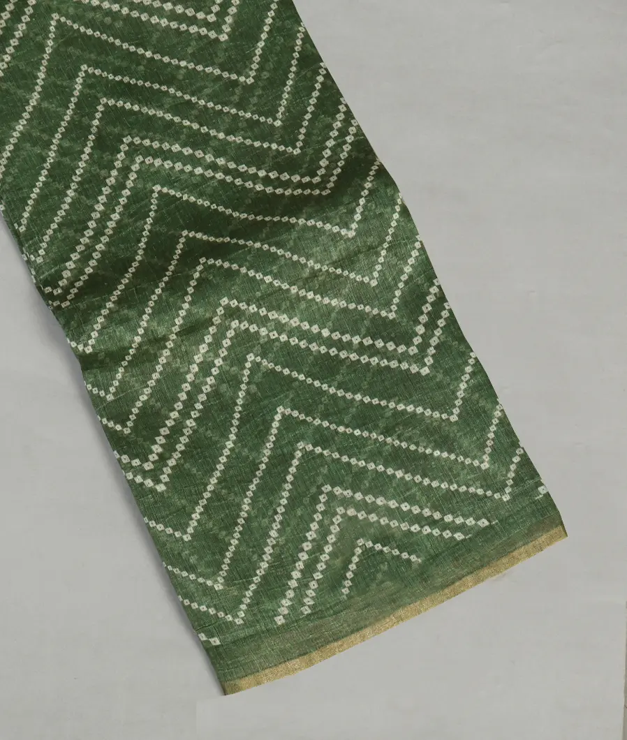Green Linen Printed Saree T469289-image