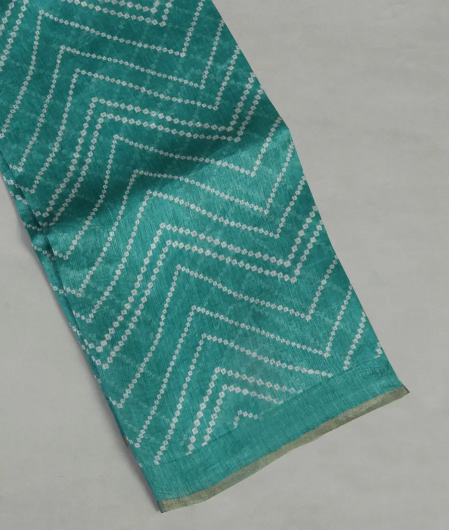 Blue Linen Printed Saree T469279-image