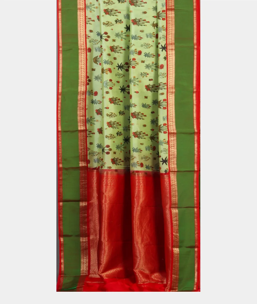 Green Printed  Soft Silk Saree T4631192