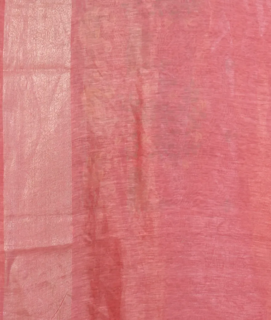 Pink Linen Embroidery Saree T4688183