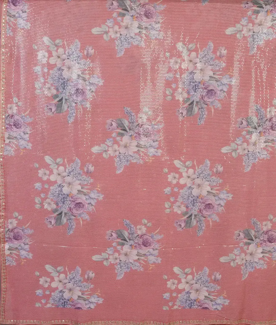 Pink Georgette Silk Embroidery Saree T4517164