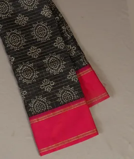 Black Printed Soft Silk Saree T4631251