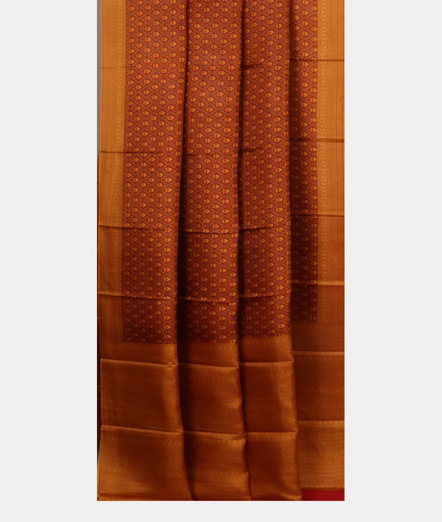 Brown Printed Silk Saree T4614472
