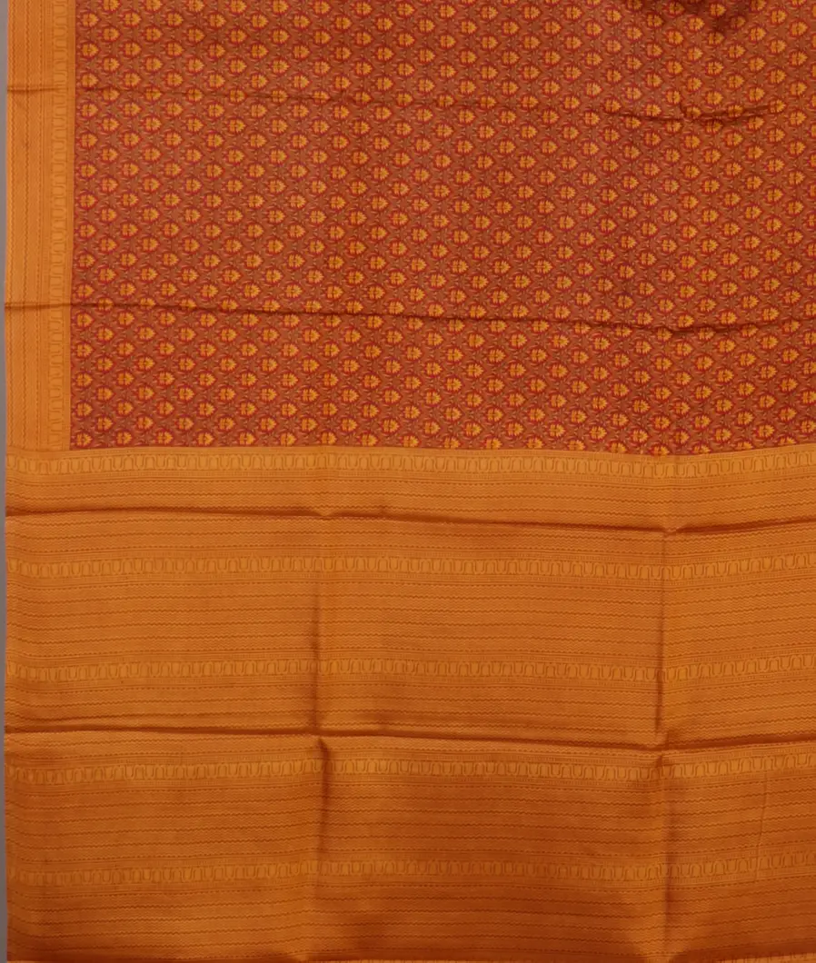 Brown Printed Silk Saree T4614474