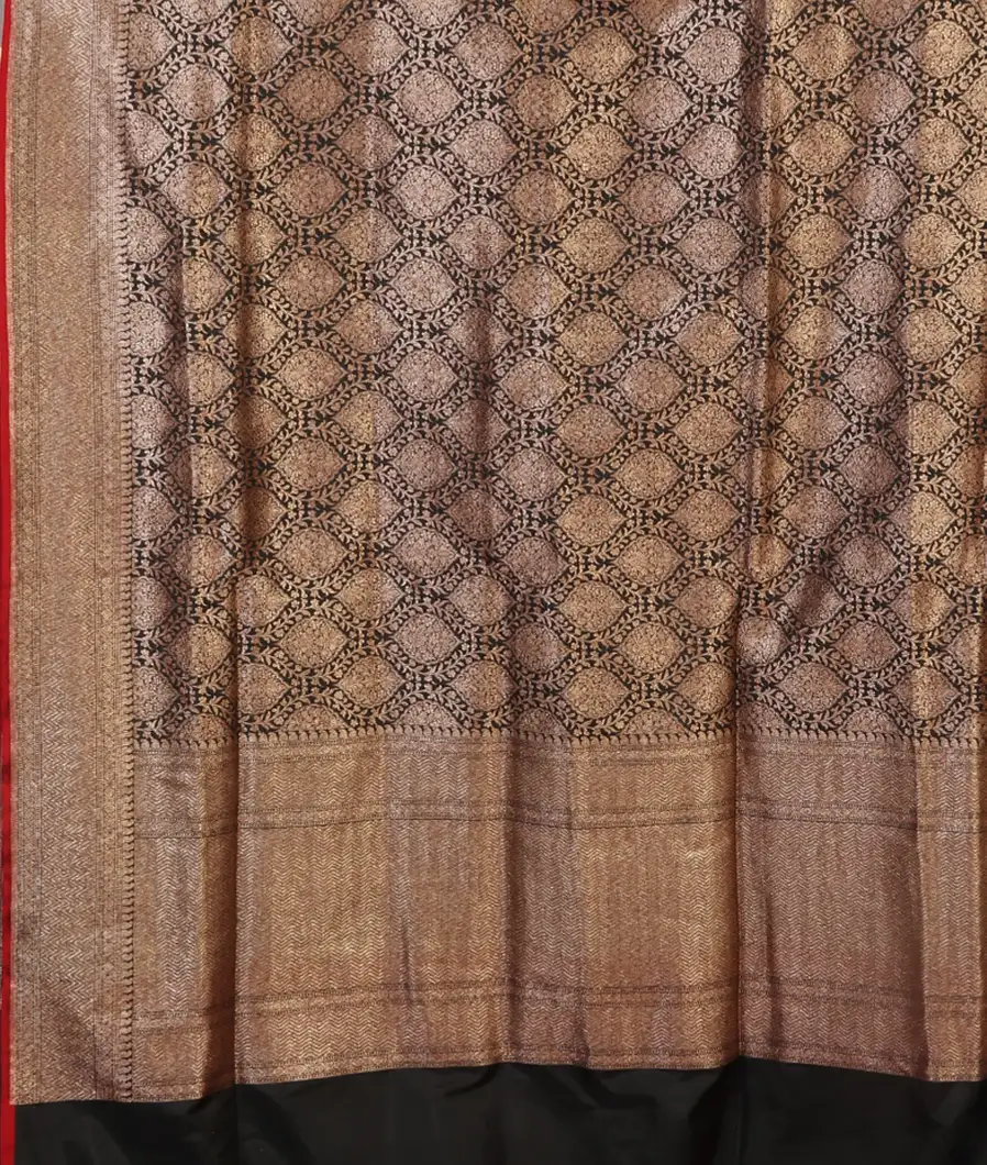 Black Banaras Silk Saree T4596544