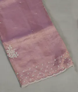 Lavender Kora Tissue Organza Embroidery Saree T4621581