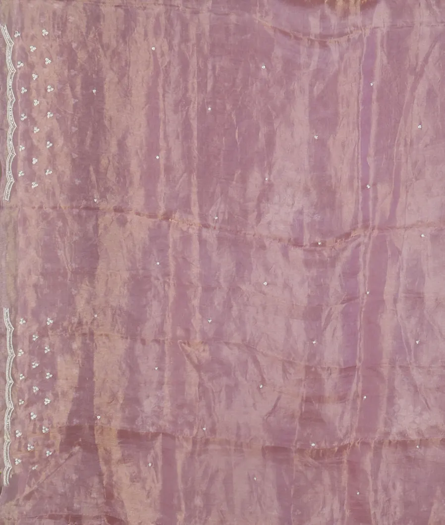Lavender Kora Tissue Organza Embroidery Saree T4621583