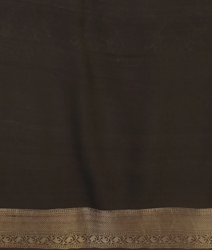 Brown Banaras Tussar Georgette Saree T3429623