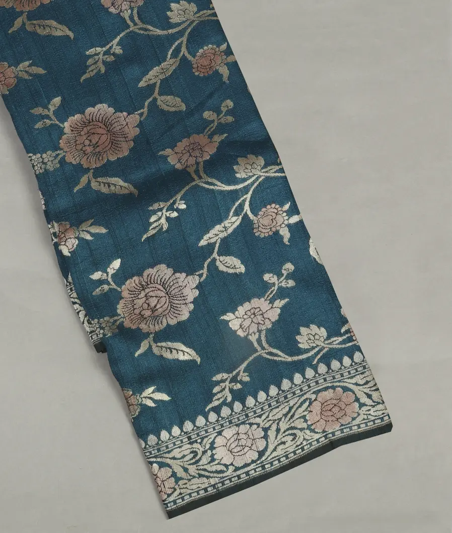 Blue Banaras Tussar Georgette Saree T469626-image