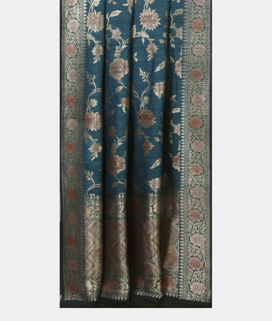 Blue Banaras Tussar Georgette Saree T4696262
