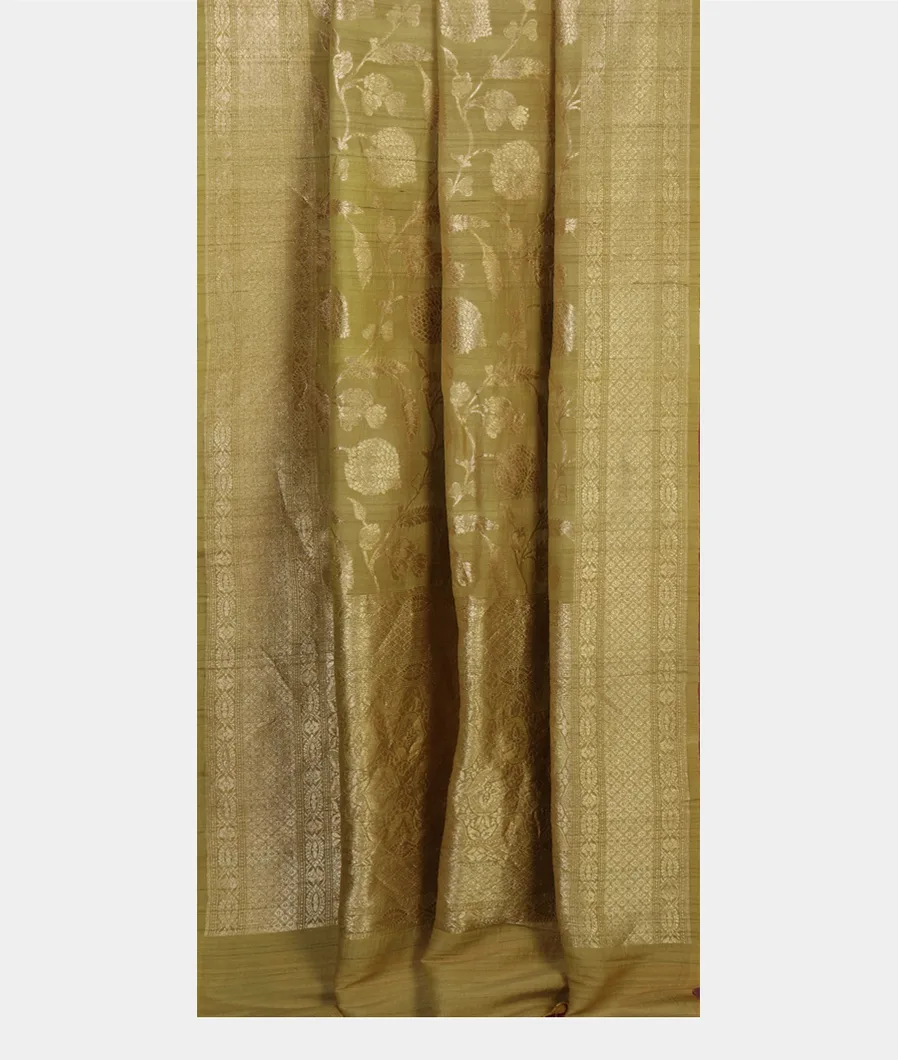 Green Banaras Tussar Georgette Saree T3562542