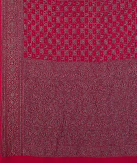 Reddish Pink Banaras Georgette Silk Saree T4475304