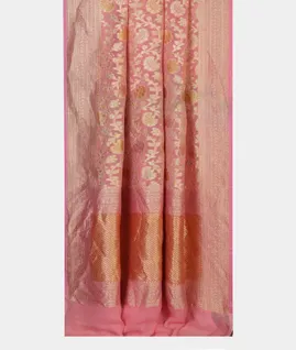Pink Banaras Georgette Silk Saree T4596742